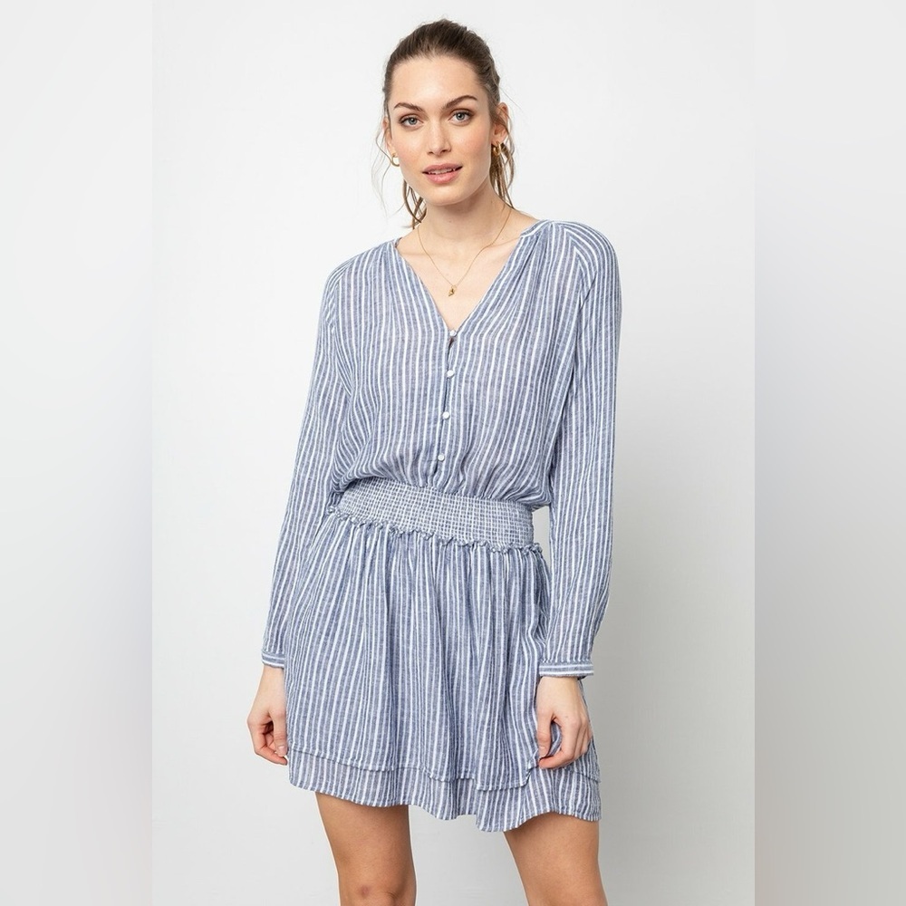 Rails Jasmine Tibet Stripe Navy And White Linen D… - image 3